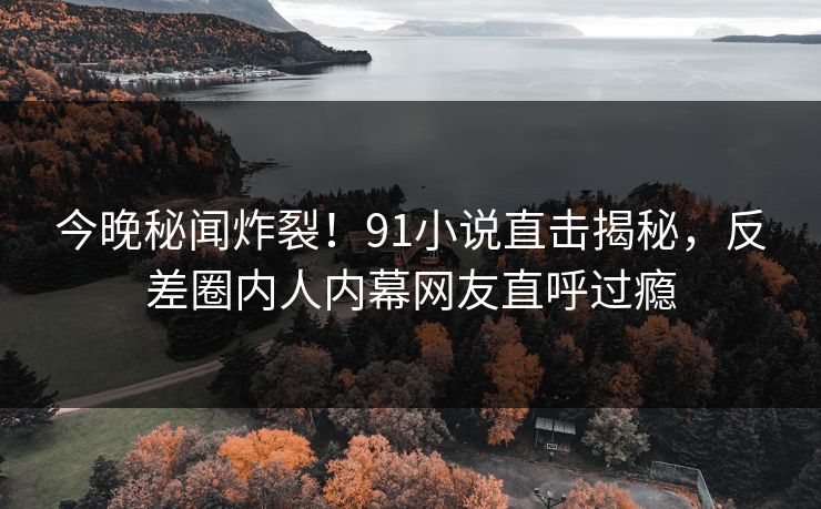 今晚秘闻炸裂！91小说直击揭秘，反差圈内人内幕网友直呼过瘾  第1张