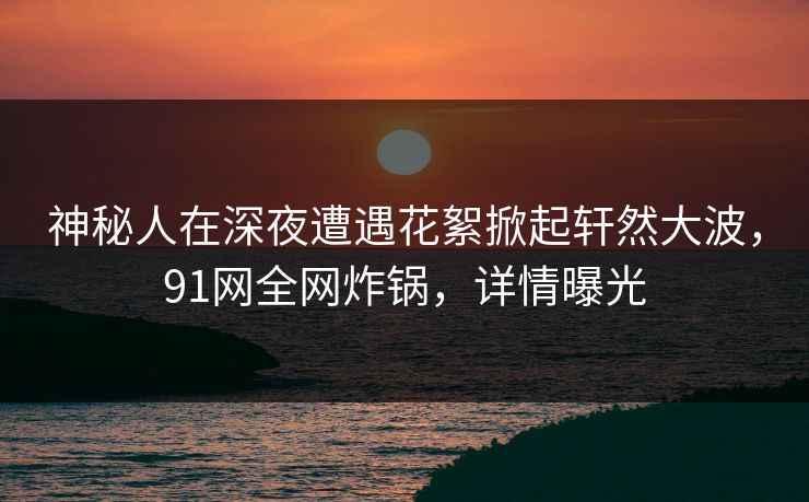 神秘人在深夜遭遇花絮掀起轩然大波，91网全网炸锅，详情曝光  第1张