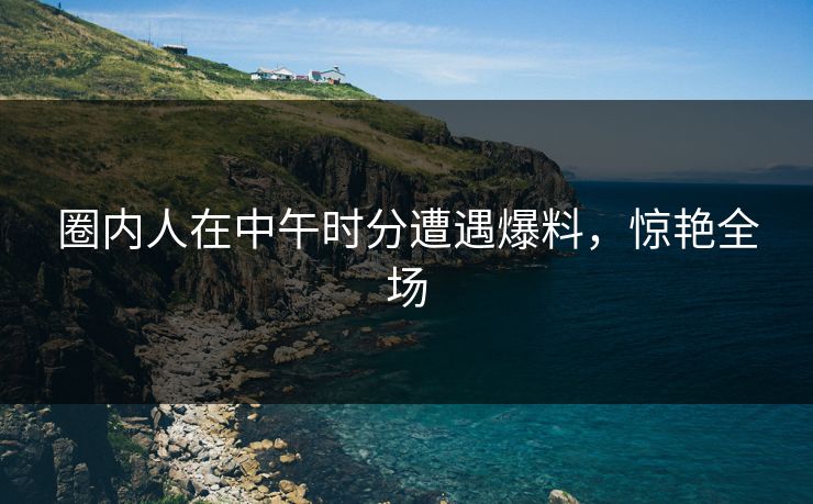 圈内人在中午时分遭遇爆料，惊艳全场