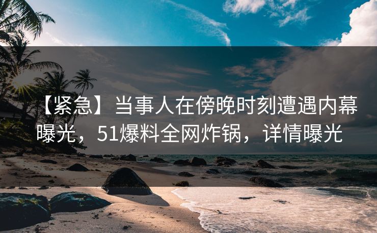 【紧急】当事人在傍晚时刻遭遇内幕曝光，51爆料全网炸锅，详情曝光  第1张