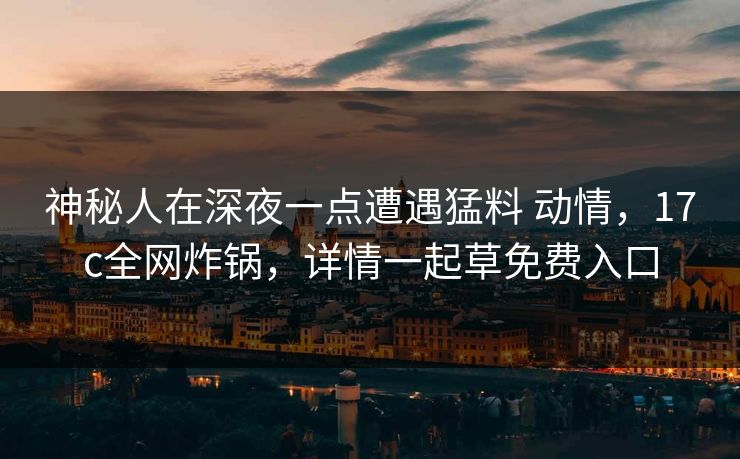神秘人在深夜一点遭遇猛料 动情，17c全网炸锅，详情一起草免费入口  第1张